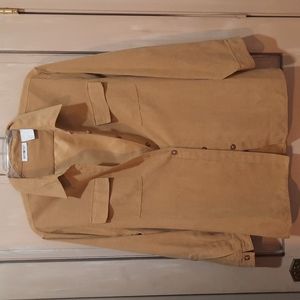 White stag cream beige tan L button up super soft collared shirt